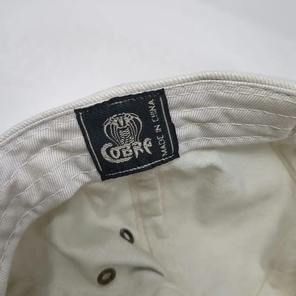 Cobra 5 Panel Beige Hat One Size FamilyLife Green Embroidery Slideback Strap